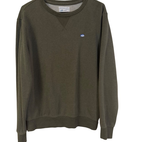 Southern Tide Upper Deck Sweatshirt Mens S Olive Green Pullover Crewneck Casual - Picture 4 of 12